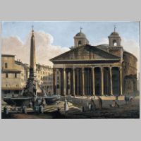 Ferdinando Partini's 1794 painting, View of Pantheon, on which the pietre dure work is based. (Metropolitan Museum of Art), Wikipedia.jpg